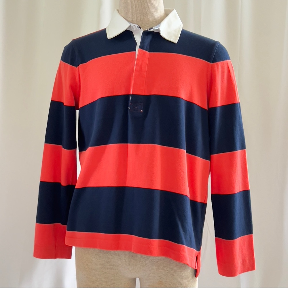 Crown & Ivy Red and Blue Striped Polo Shirt